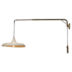 Italian Wall Light Gino Sarfatti Style from the 60
s with Beige Metal Shade F241