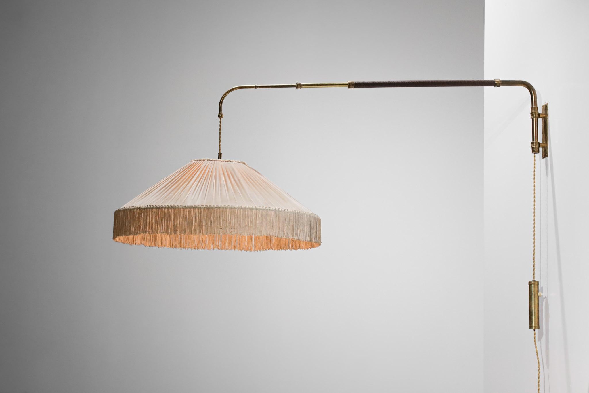 Italian Wall Light Style Arredoluce Gino Sarfatti 60's Silk Shade E175 1