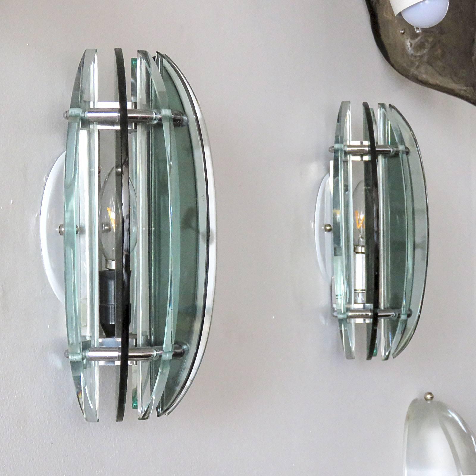 Plated Italian Wall Lights by Veca, 1960