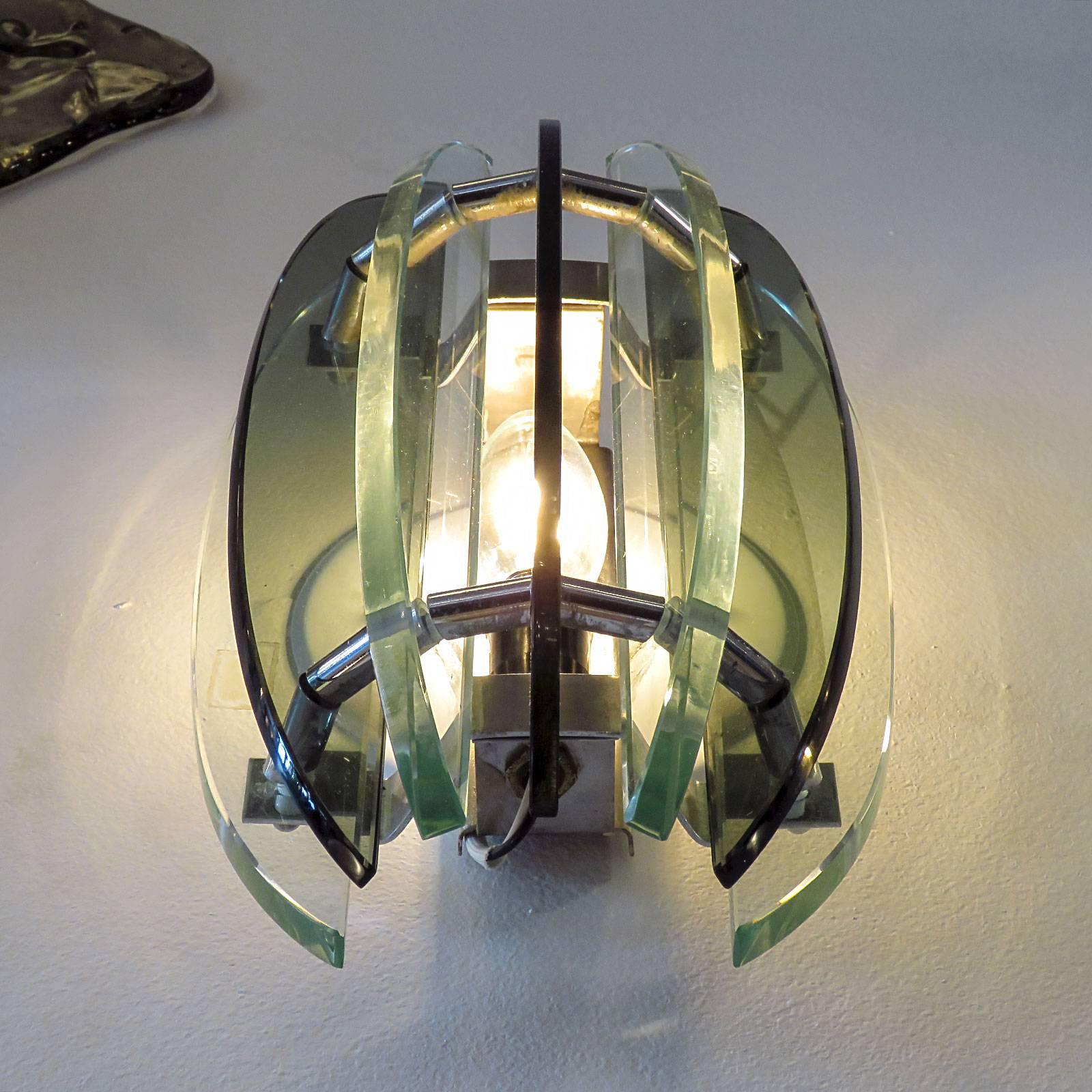 Glass Italian Wall Lights by Veca, 1960