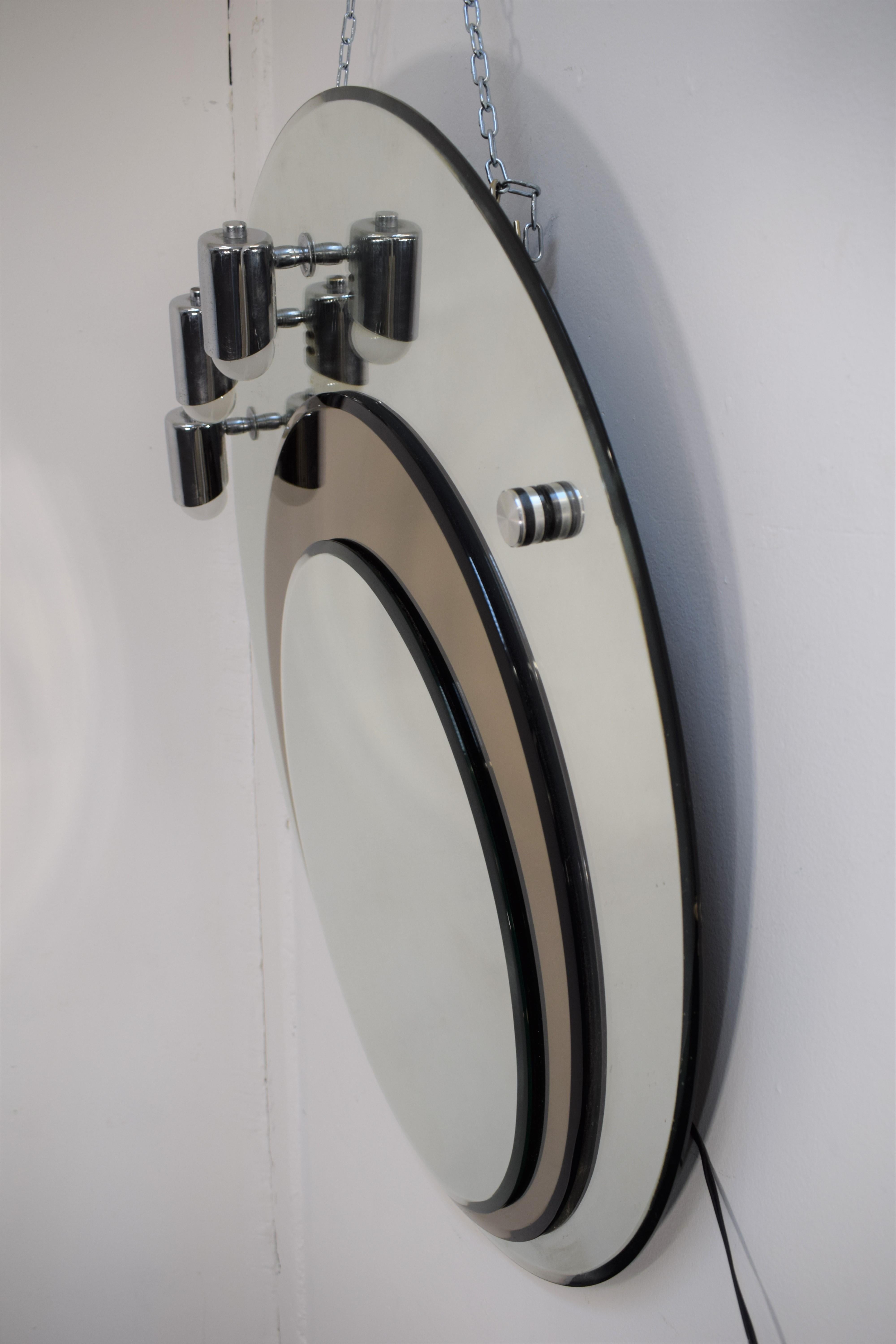 Miroir mural italien, 3 Lights, 1970 en vente 1