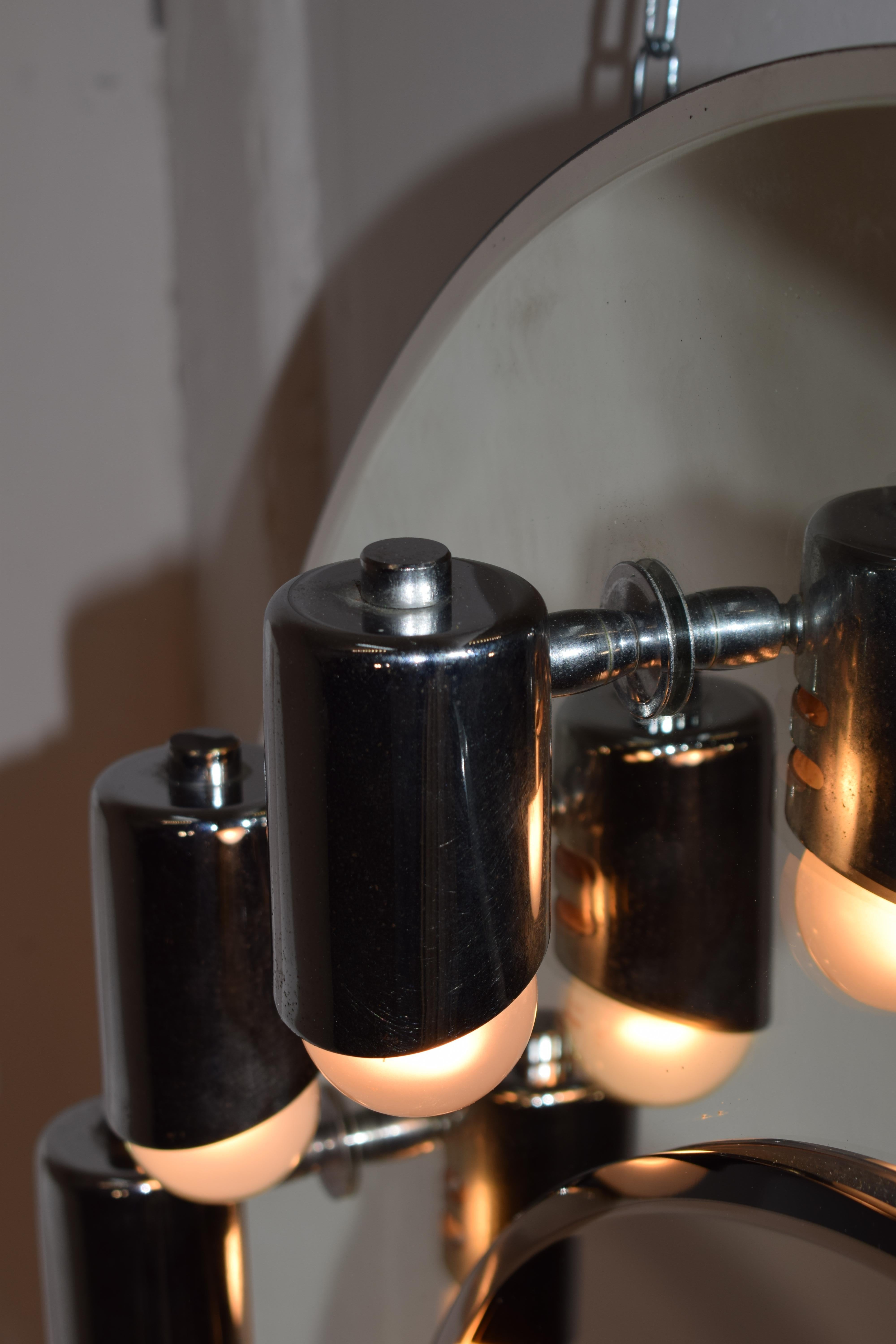 Miroir mural italien, 3 Lights, 1970 en vente 2