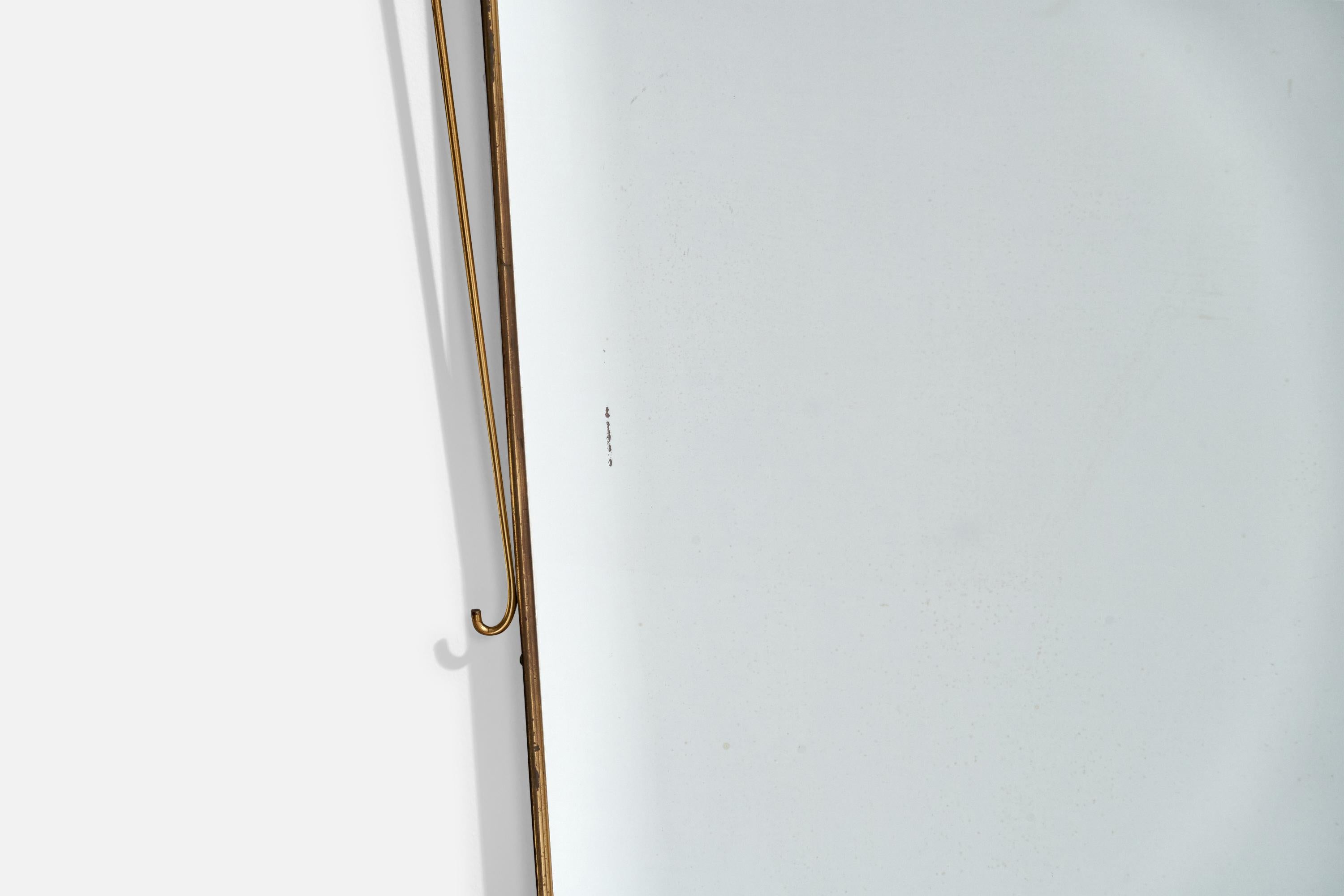 Italian, Wall Mirror, Brass, Italy, 1940s 1