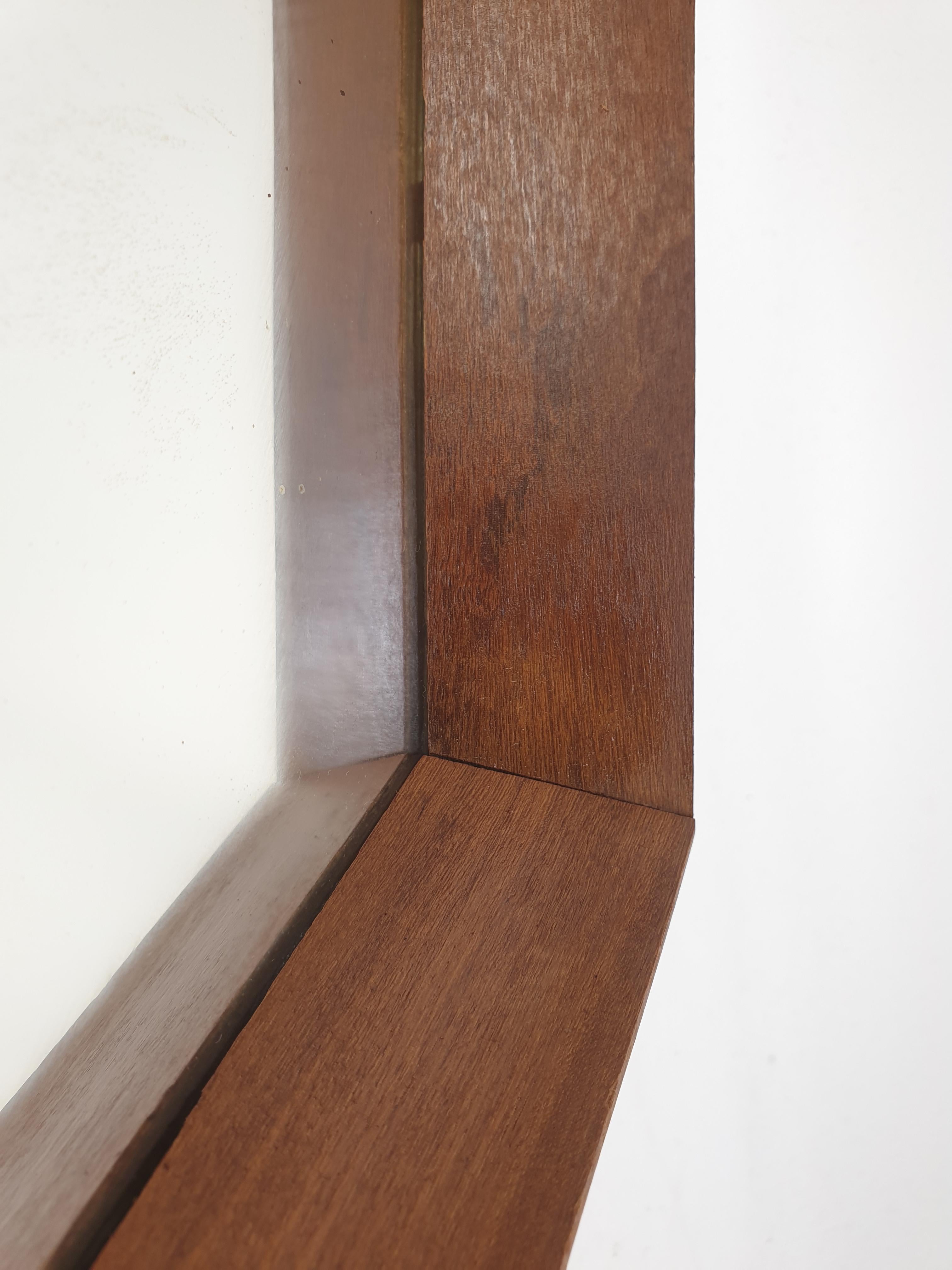 Italian Wall Mirror in Teak, 1950s 2