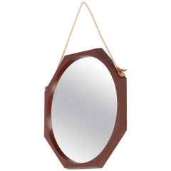 Italian Wall Mirror Mahogany, 1950s