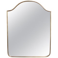 Italian Wall Mirror with Brass Frame (circa 1950s) - Small