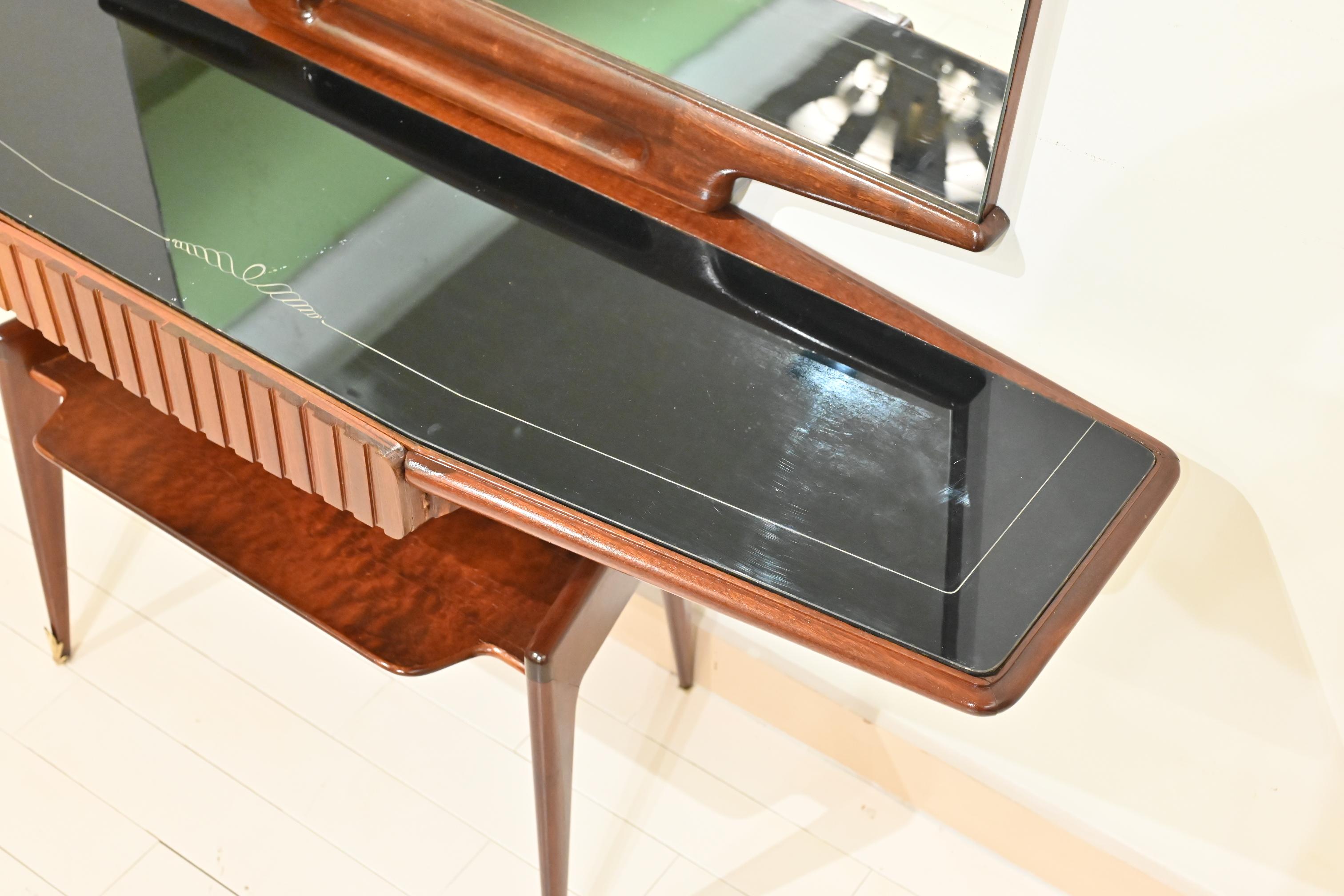 Italian Wall Mirror With Console 1950's For Sale 4