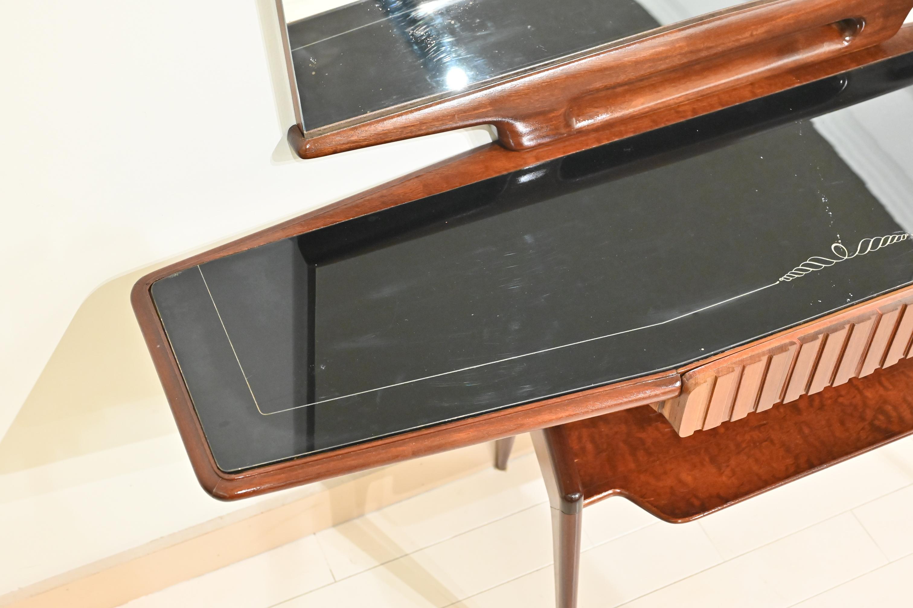 Italian Wall Mirror With Console 1950's For Sale 2