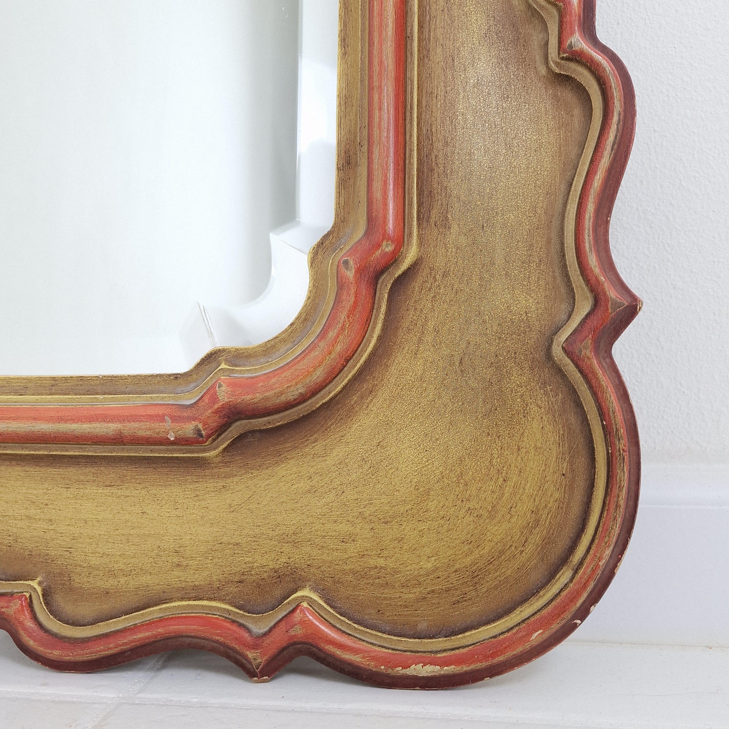 Italian Wall Mirror with Facet Cut Glass, 1900s For Sale 4