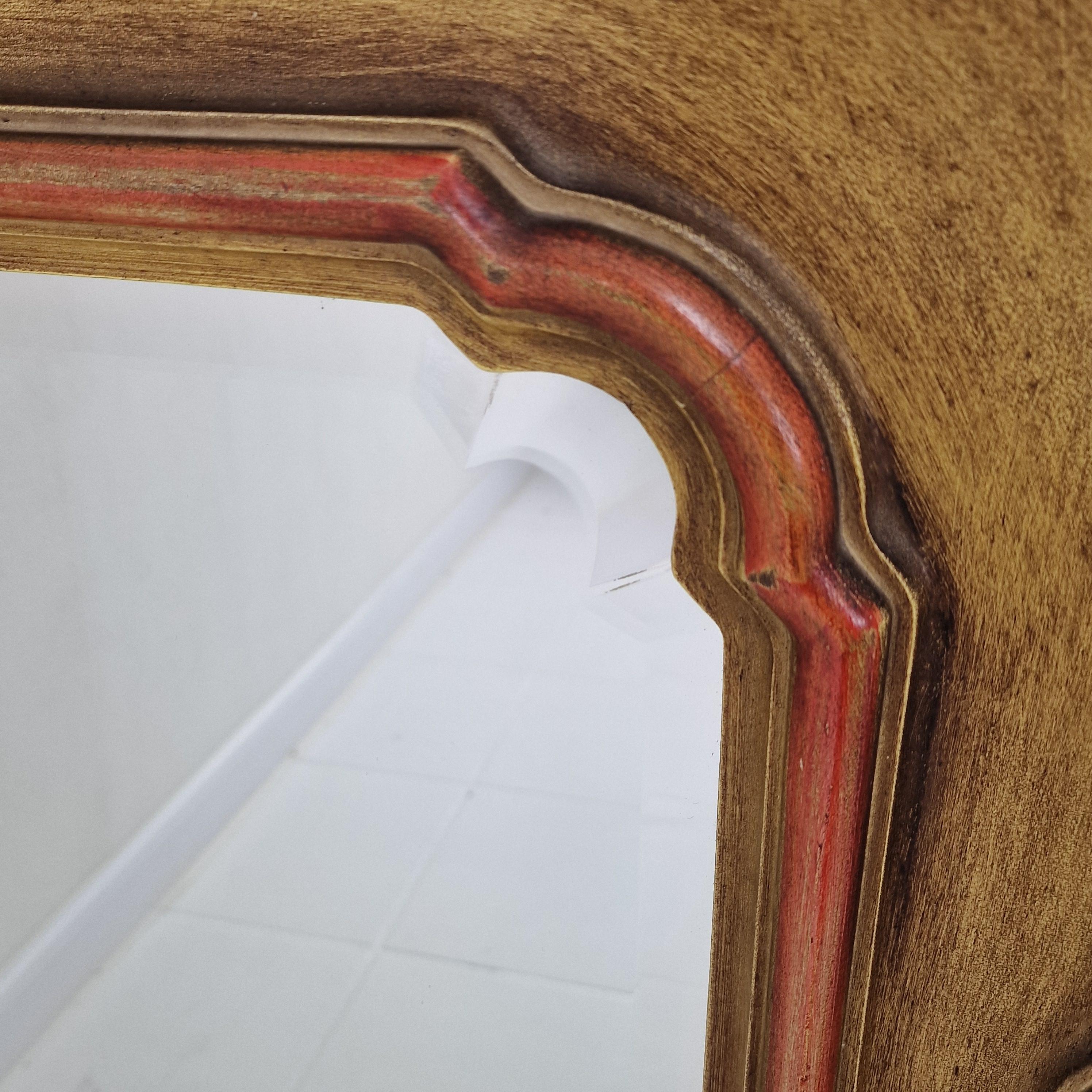 Italian Wall Mirror with Facet Cut Glass, 1900s For Sale 1