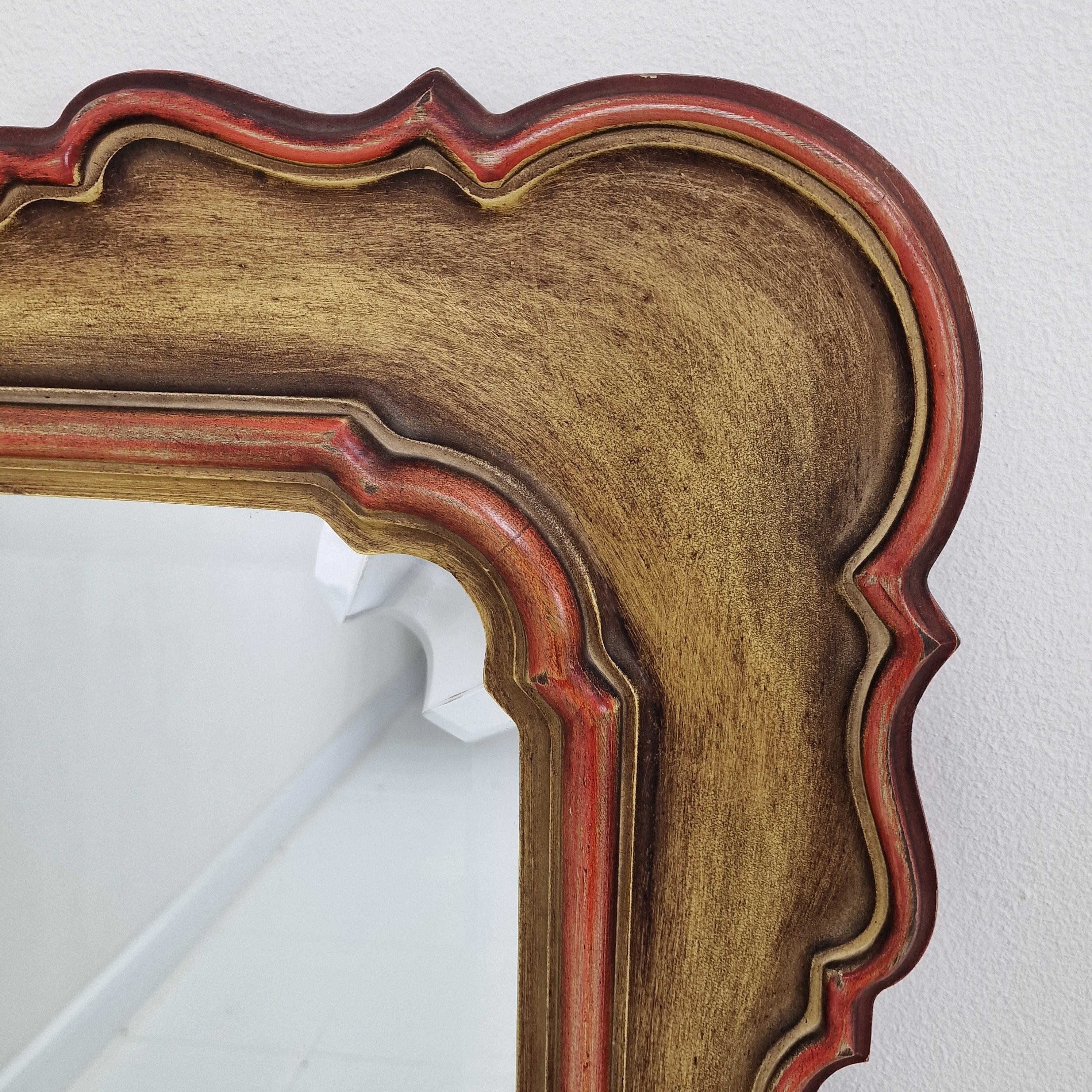 Italian Wall Mirror with Facet Cut Glass, 1900s For Sale 2