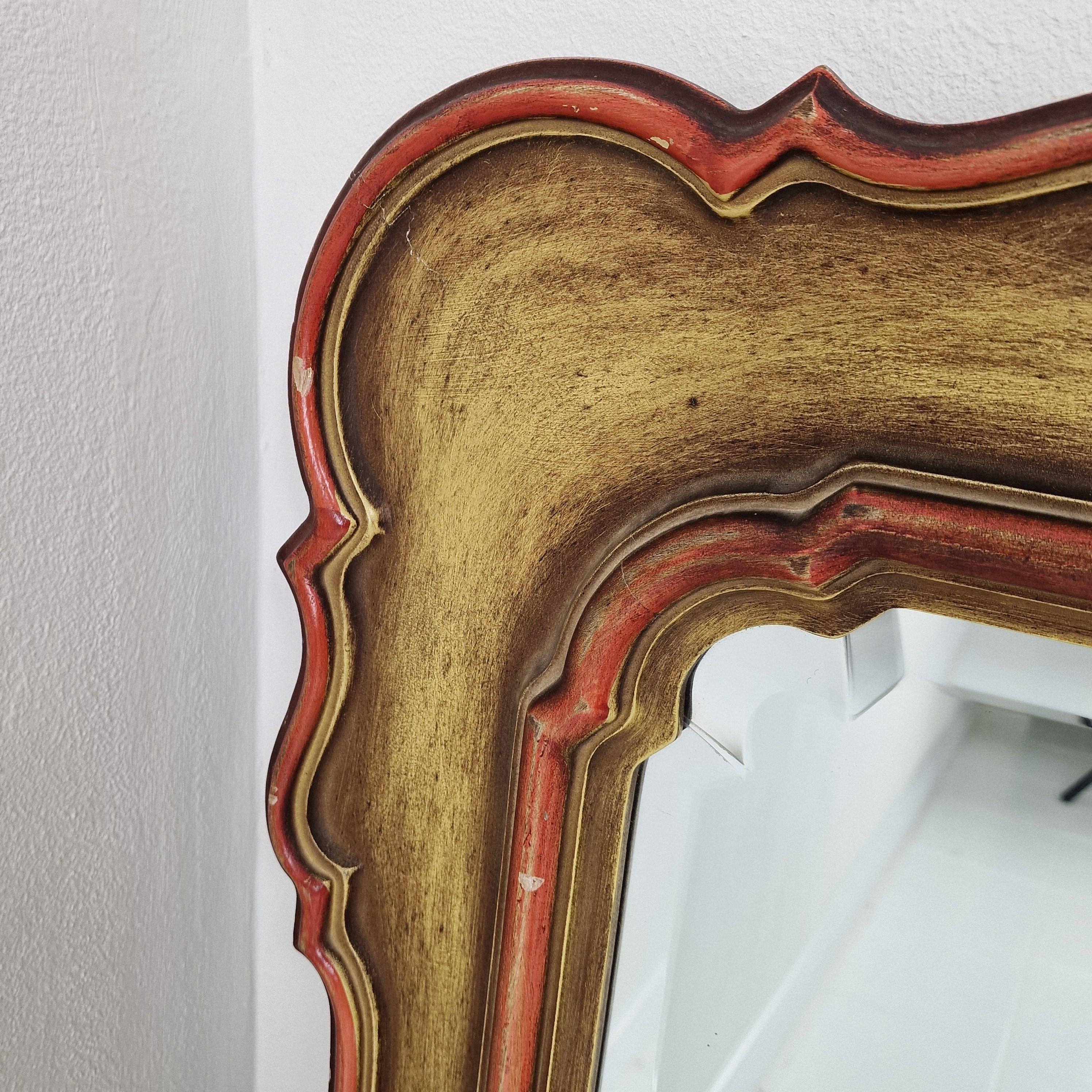 Italian Wall Mirror with Facet Cut Glass, 1900s For Sale 3