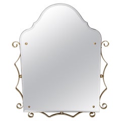 Italienischer Wandspiegel mit facettiertem geschliffenem Glas und goldfarbenem, geschwungenem Rahmen, 1970er Jahre