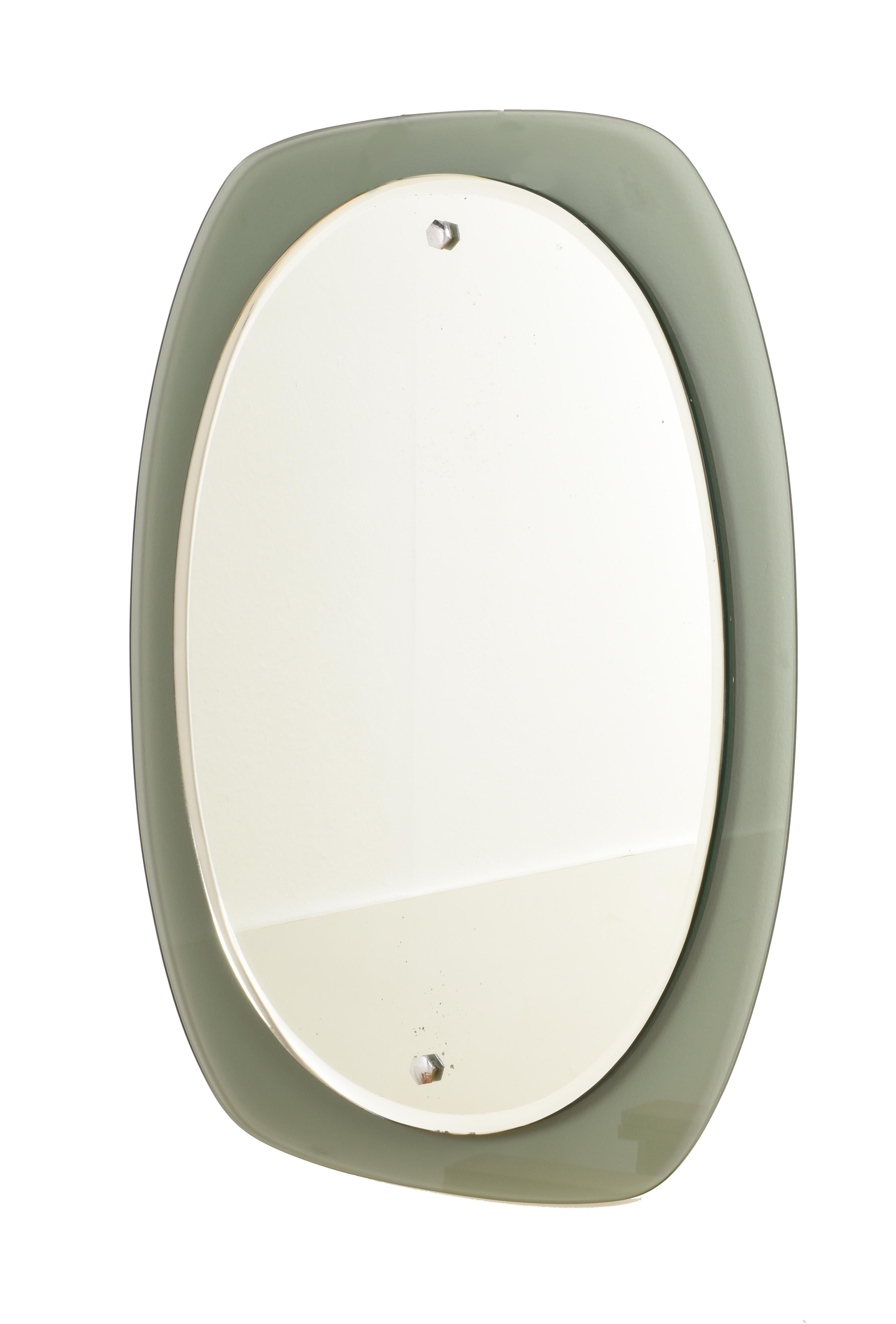 Mid-Century Modern Italian Wall Mirror with Frame, Italy, 1960s, Attributed to Veca