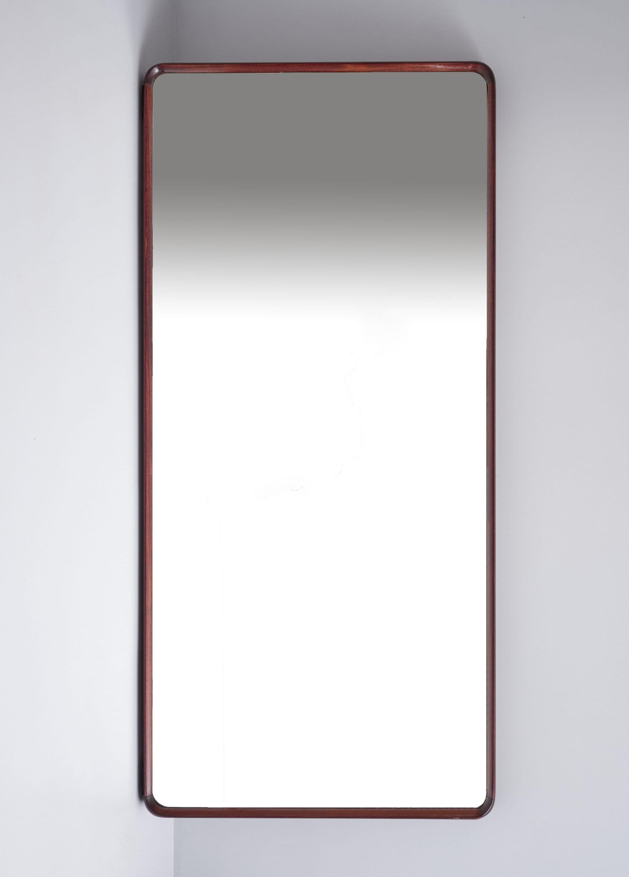 Italian Wall Mirror with Wooden Frame , 1950s 6