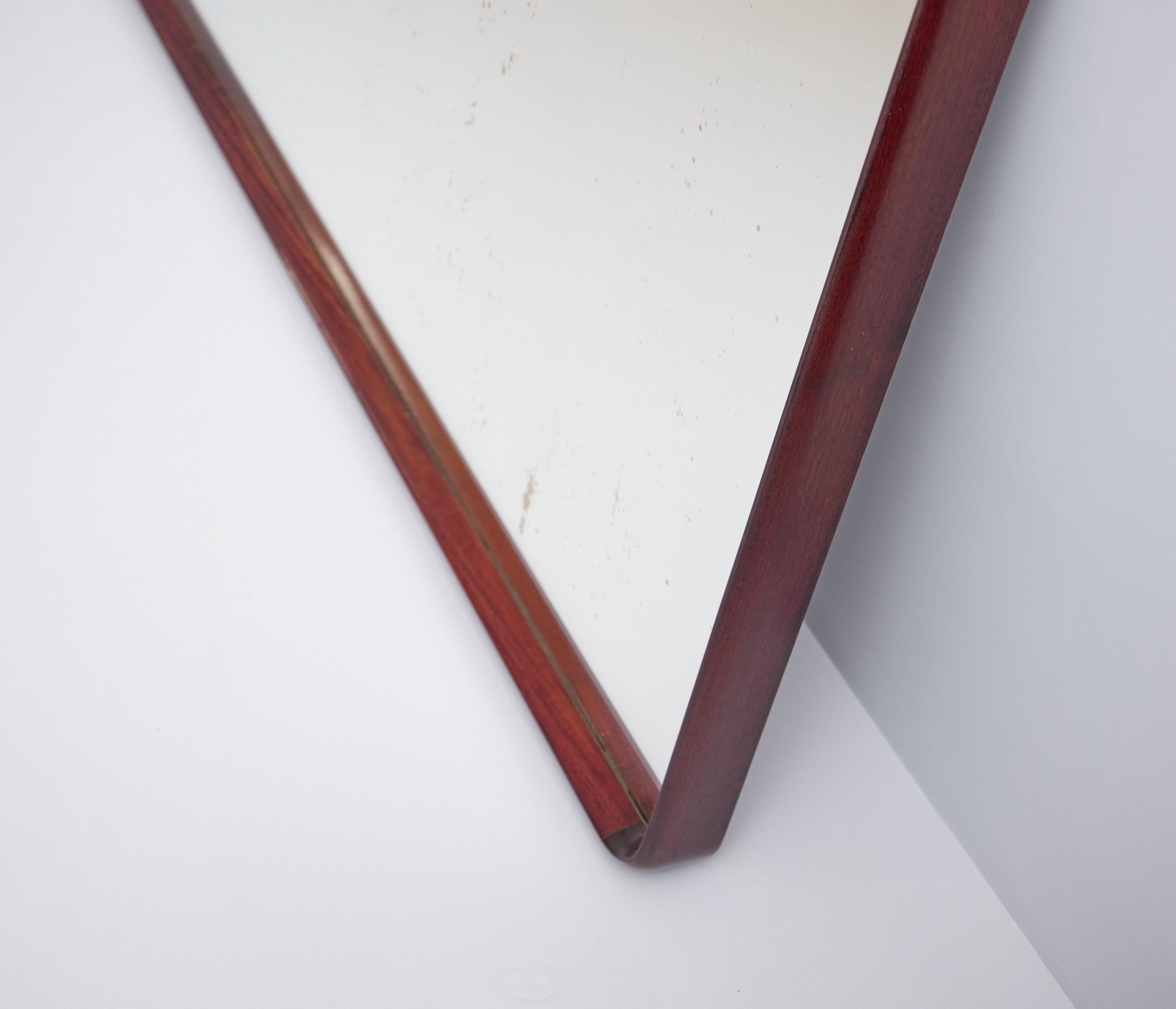 Italian Wall Mirror with Wooden Frame , 1950s 2