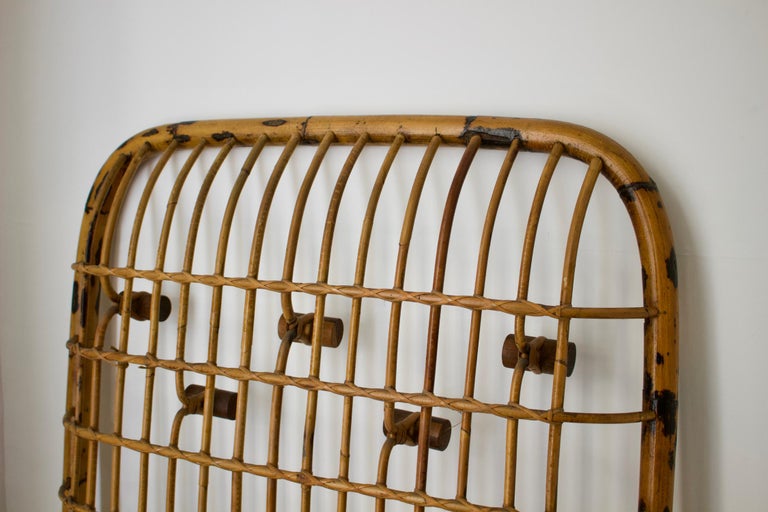 Italian Wall-Mounted Bamboo Coat Rack, Mid-20th Century For Sale 10