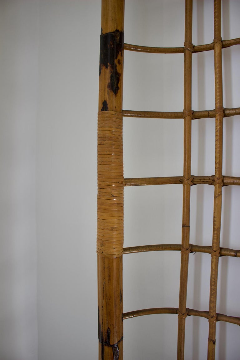 Italian Wall-Mounted Bamboo Coat Rack, Mid-20th Century For Sale 4