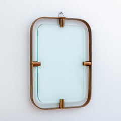 Italienischer Wandrahmen mit schwebendem, schwebendem Bilderrahmen aus massivem Messing, Fontana Arte, 1950er Jahre