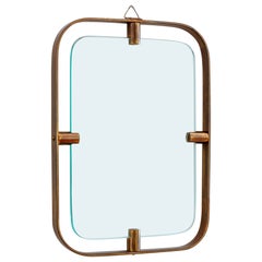 Italian Wall-Mounted Floating Picture Frame in Solid Brass, Fontana Arte, 1950s