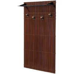 Italian Wall-Mounted Hall-Stand in Mahogany with Four Hangers
