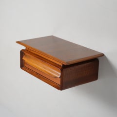 Italian Wall-Mounted Wooden Nightstand with Single Drawer