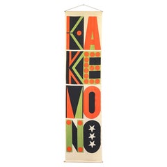 Italian Wall Print on Fabric Mod. Kakemono by Giulio Confalonieri, 1900s-1950s