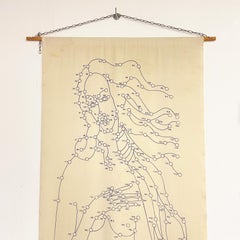 Italian Wall Print on Fabric of Botticelli's Venus by Pino Tovaglia, 1969