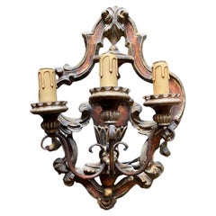 Italian wall sconce, baroque carving