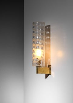 Italian wall sconce with Murano glass tube by Barovier & Toso, 1950s
