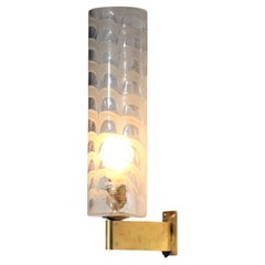Italian wall sconce with Murano glass tube by Barovier 
Toso, 1950s