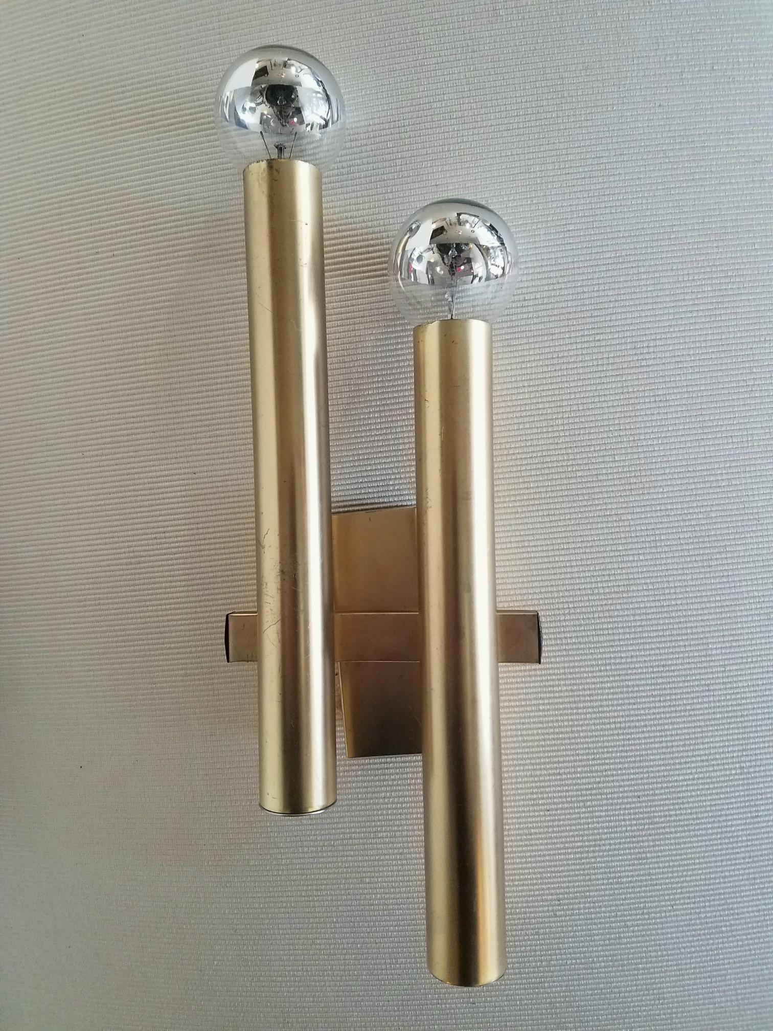 Italian 1960s brass wall lights.