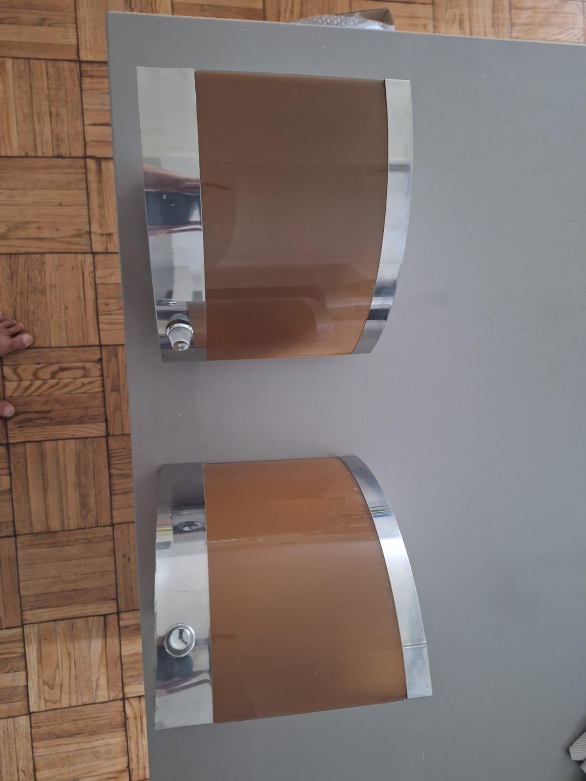 Late 20th Century Italian Wall Sconces for the Corner from 1970 s For Sale