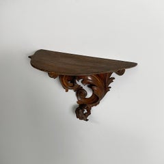 Italian wall shelf in finely crafted wood, 1930s