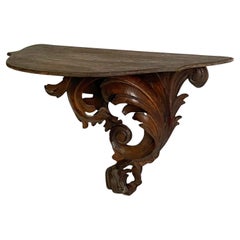 Italian wall shelf in finely crafted wood, 1930s