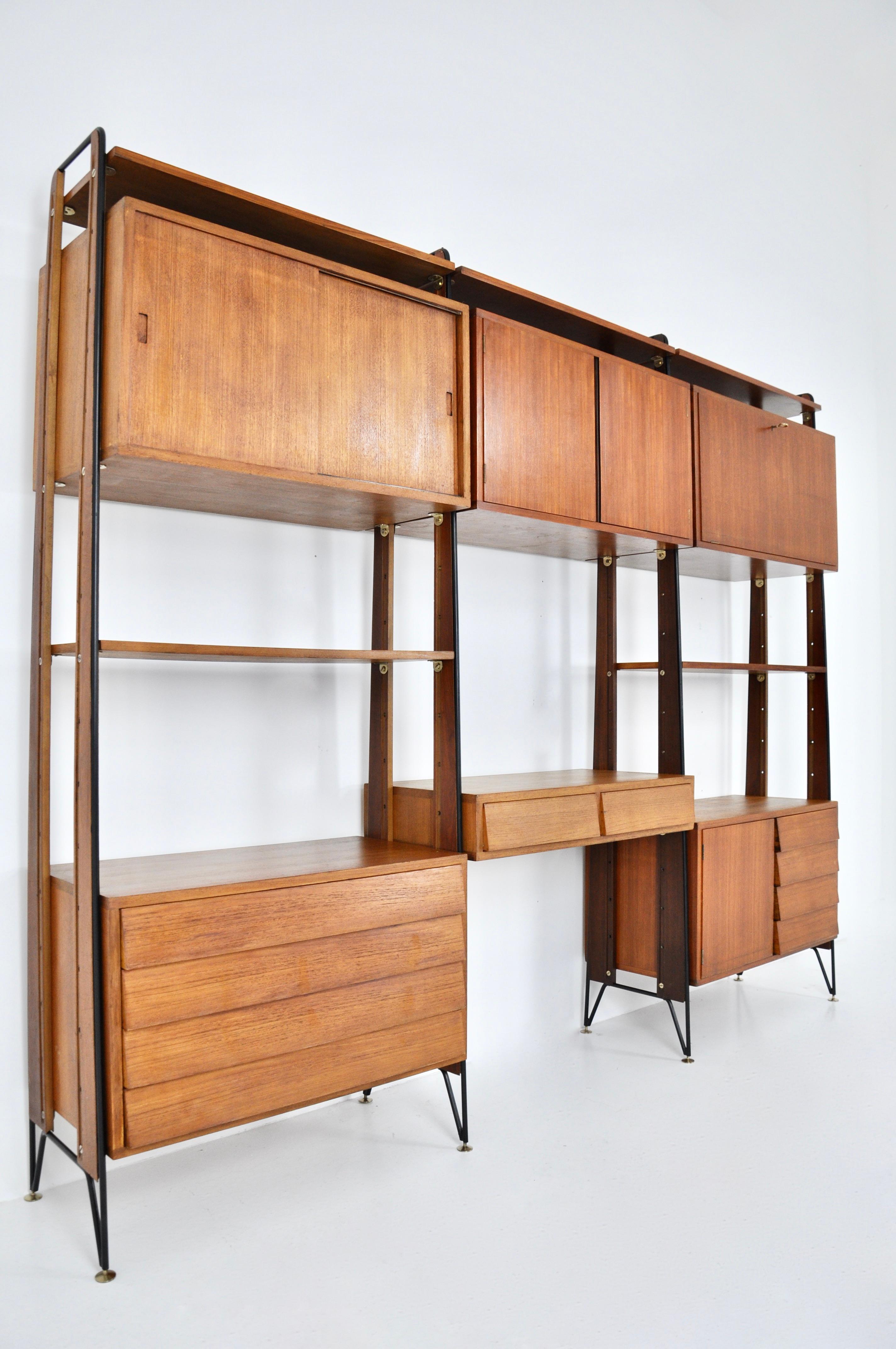 Italian Wall Unit, 1960s In Good Condition In Lasne, BE