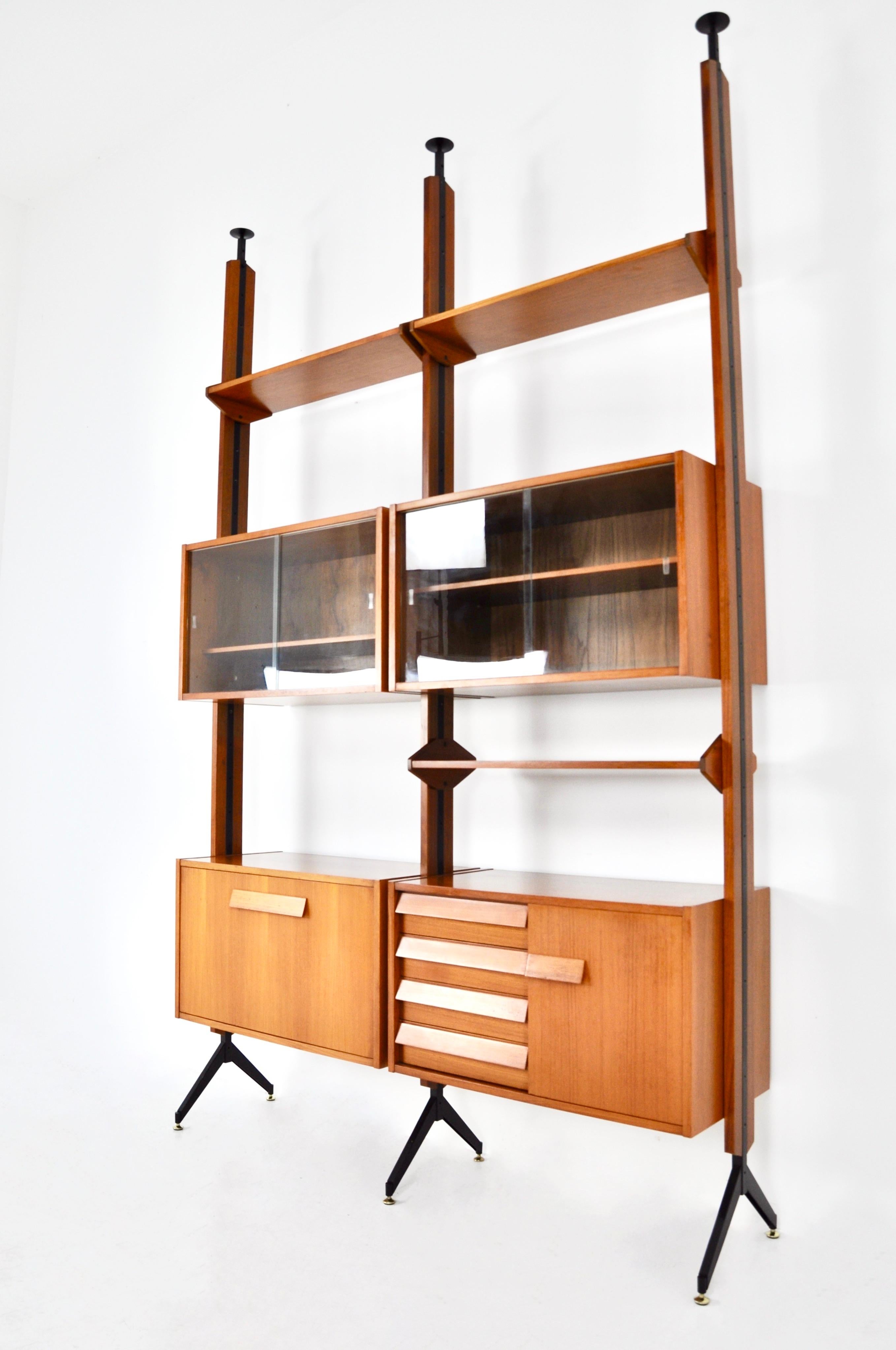 Italian Wall Unit, 1960s In Good Condition For Sale In Lasne, BE