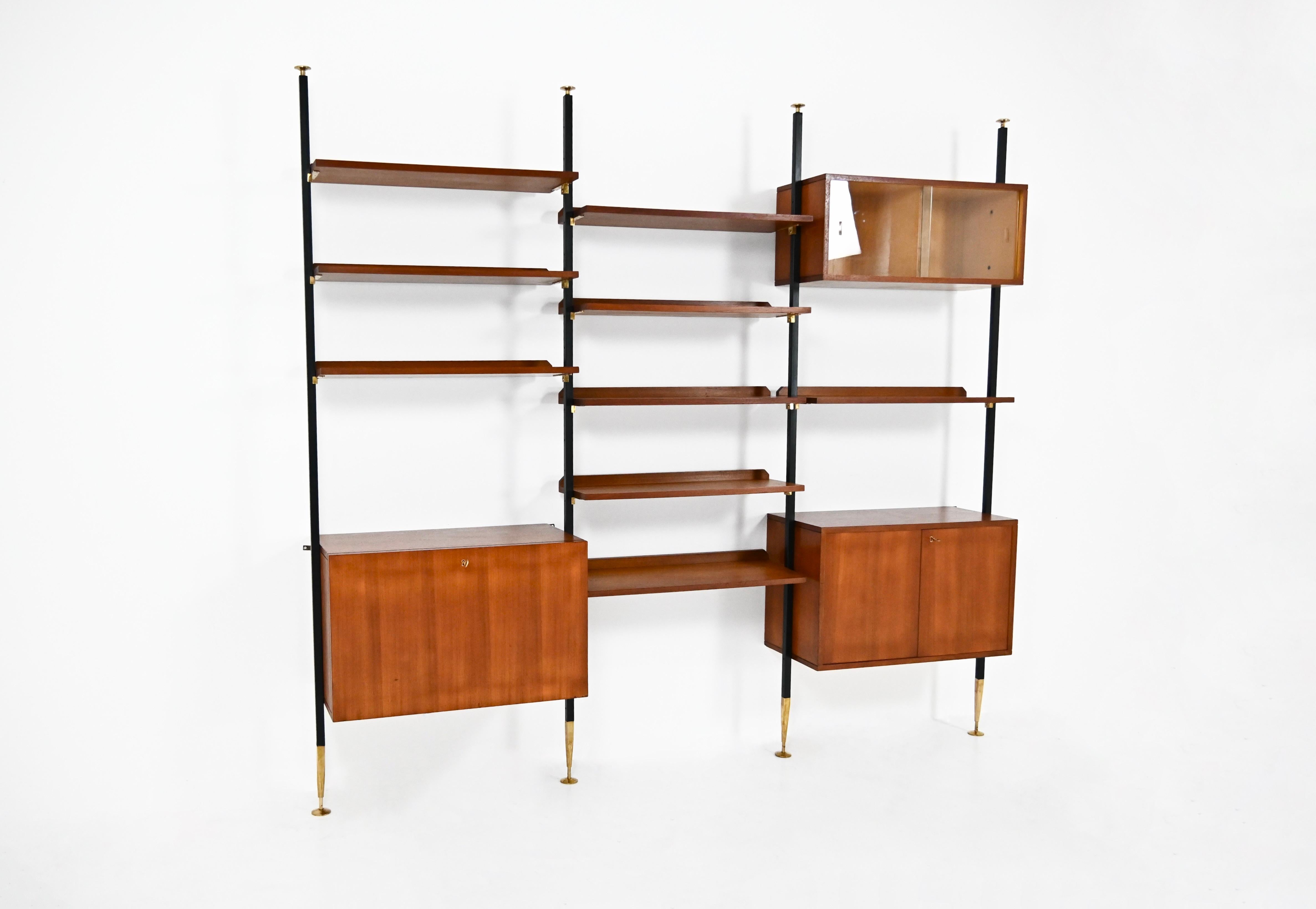 Italian Wall Unit, 1960s In Good Condition For Sale In bruxelles, BE