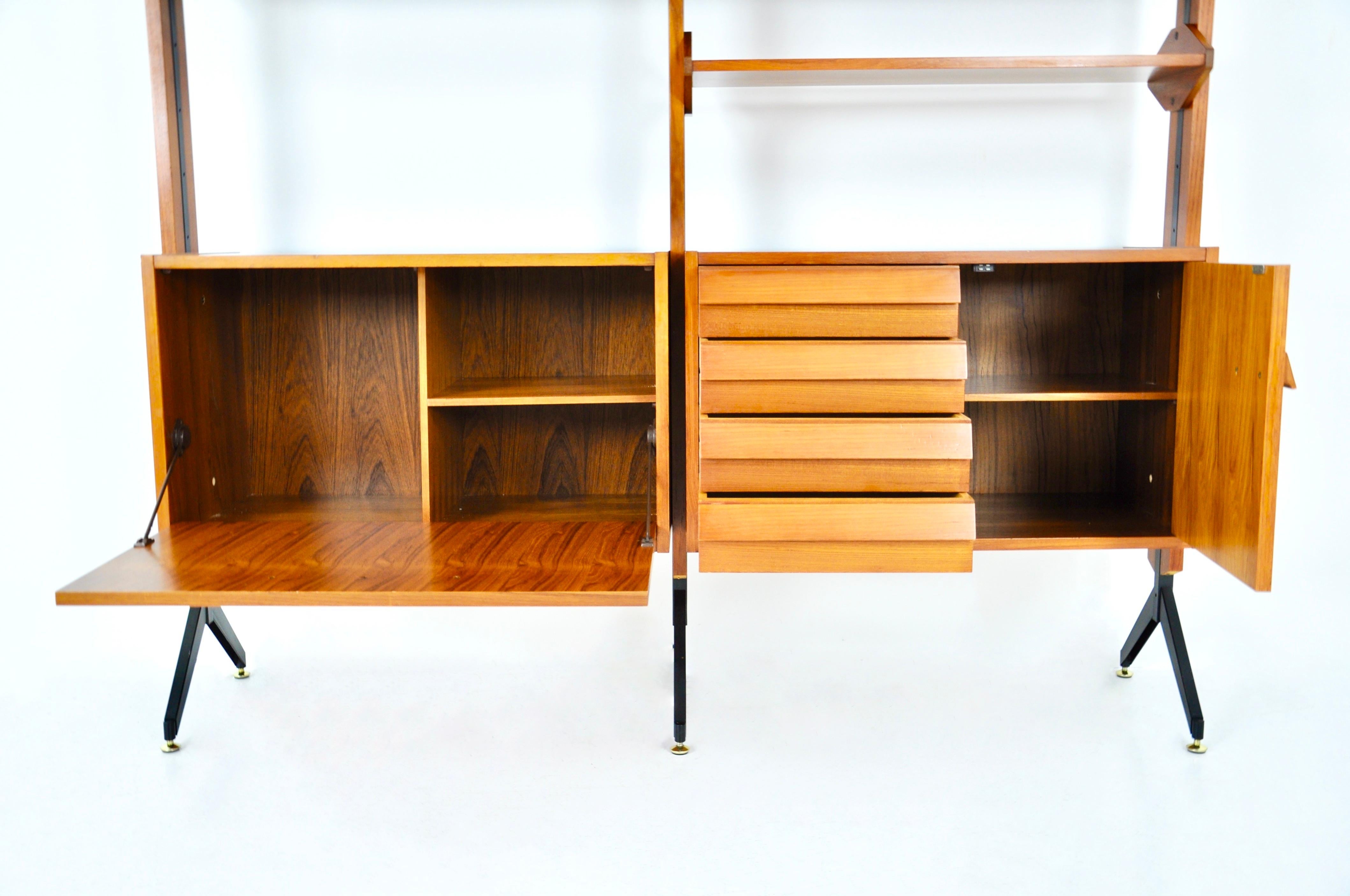 Metallo Italian Wall Unit, 1960s in vendita