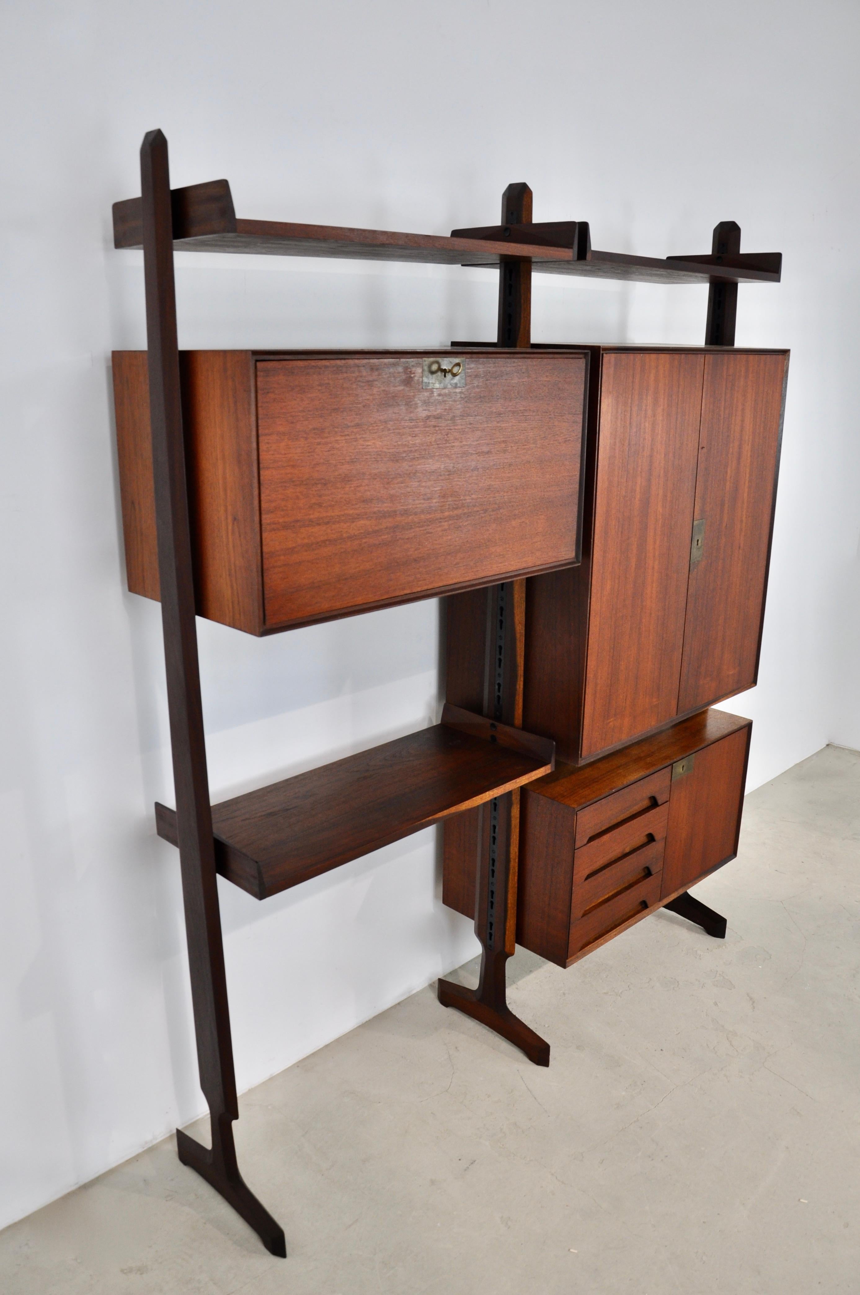 Mid-Century Modern Italian Wall Unit by Vittorio Dassi for Dassi, 1950s