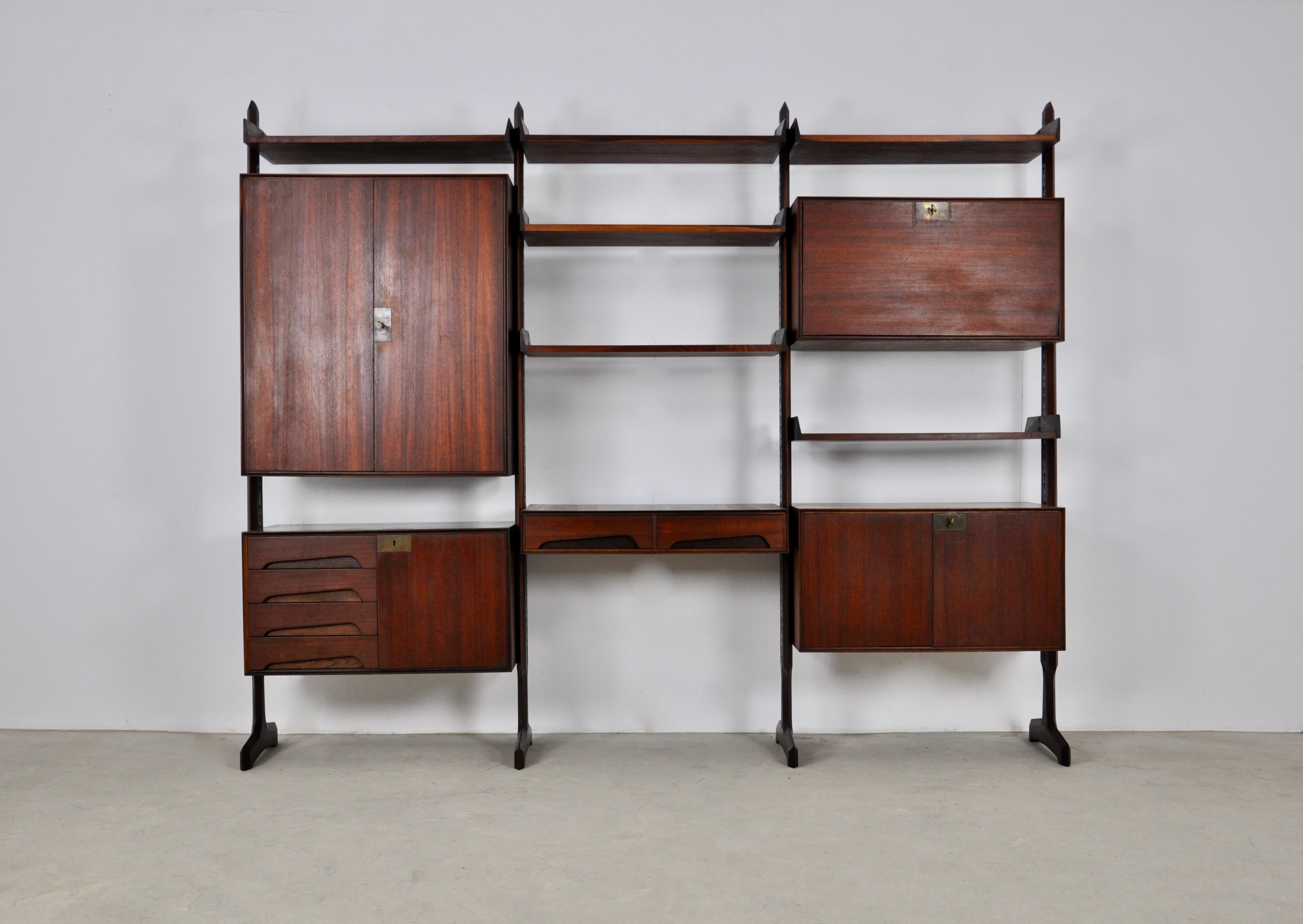 Italian Wall Unit by Vittorio Dassi for Dassi, 1950s In Good Condition In Lasne, BE