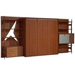 Italian Wall Unit in Mahogany