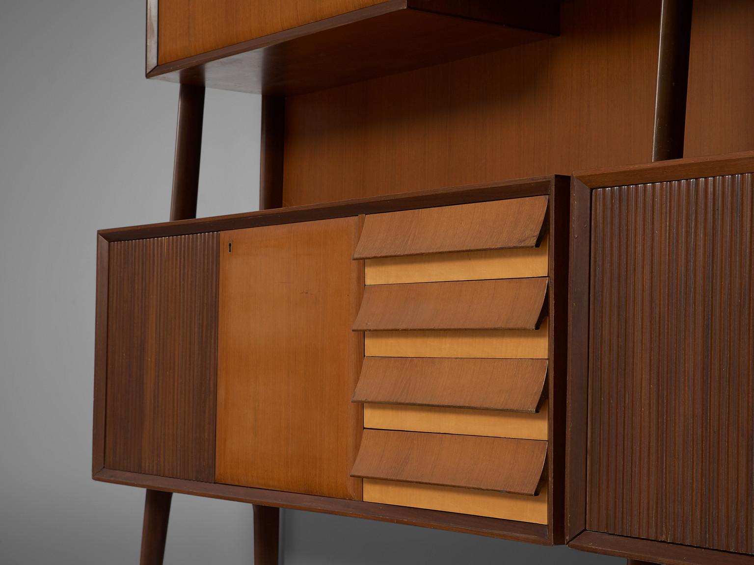 Italian Wall Unit in Rosewood and Maple 2