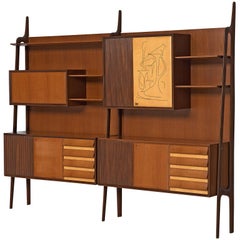 Italian Wall Unit in Rosewood and Maple