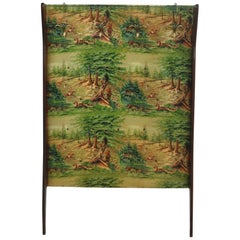 Vintage Italian Wall Wardrobe with Chintz Upholstered Back from the 1950s