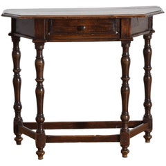 Italian Walnut 1-Drawer Console Table, 18thc