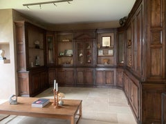 Italian Walnut 18th Century Library Bookcase Panneling
