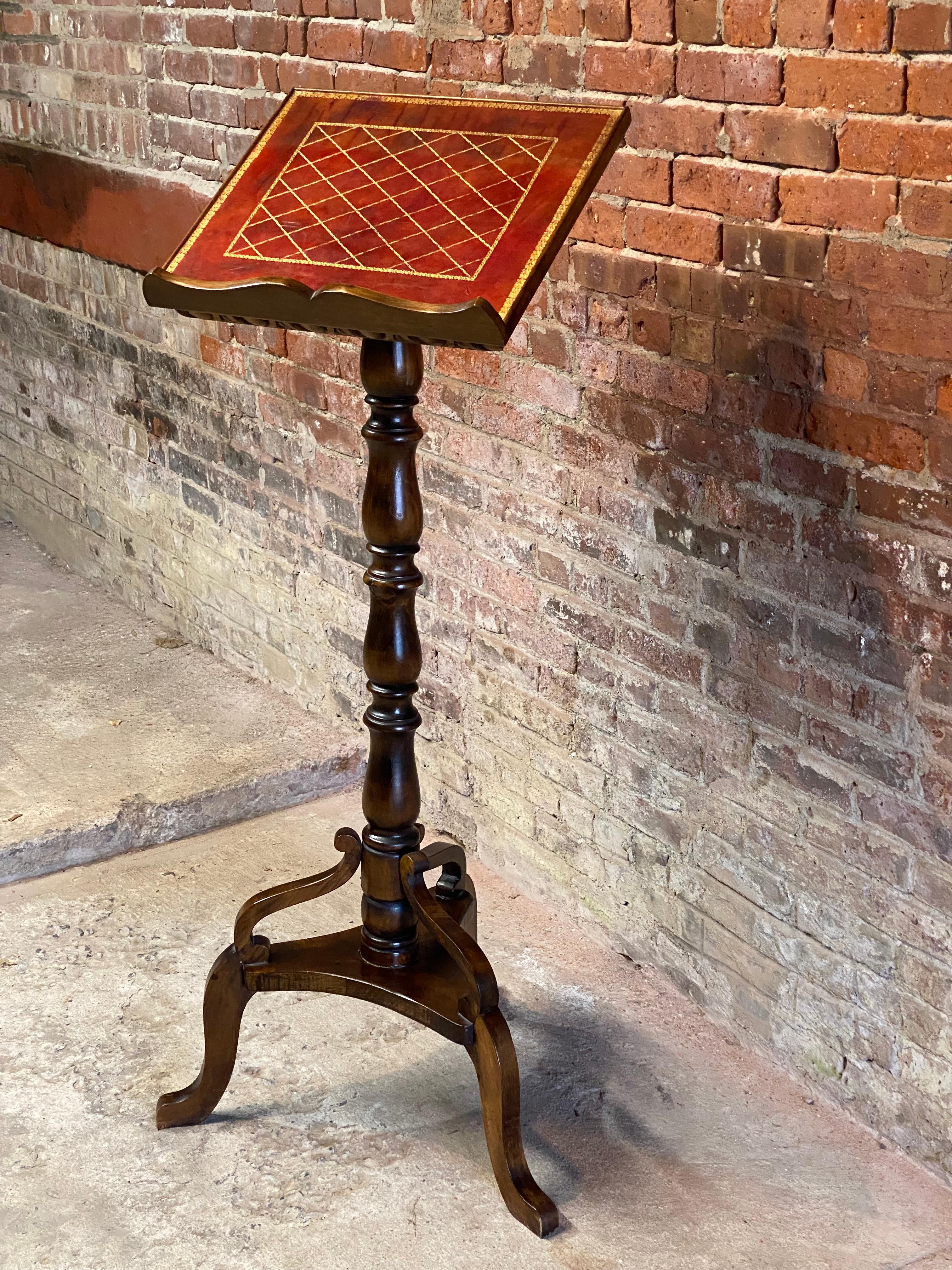 Italian Walnut and Embossed Leather Lectern 1