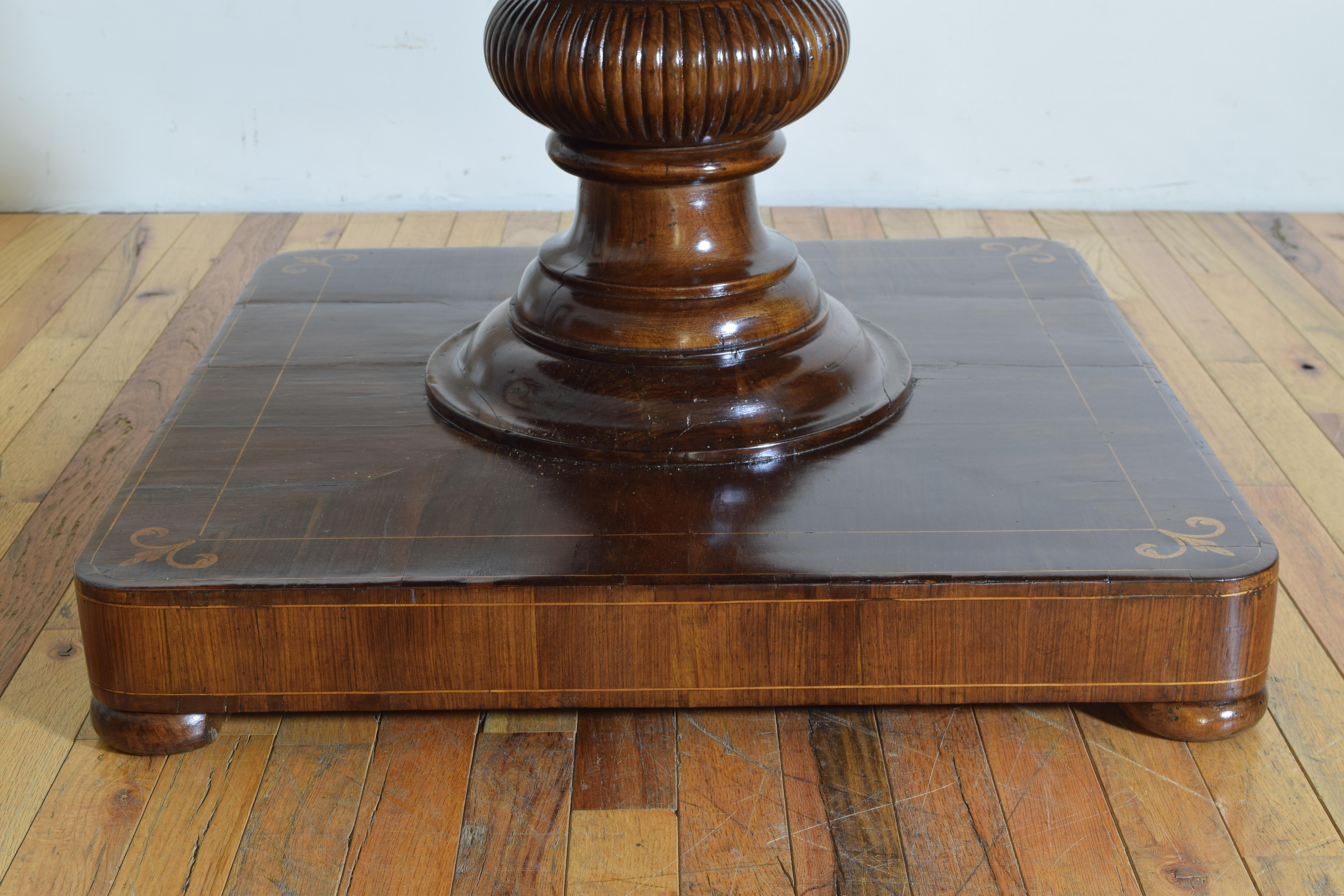 Italian Walnut and Fruitwood Inlaid Center Table, Early 19th Century 5