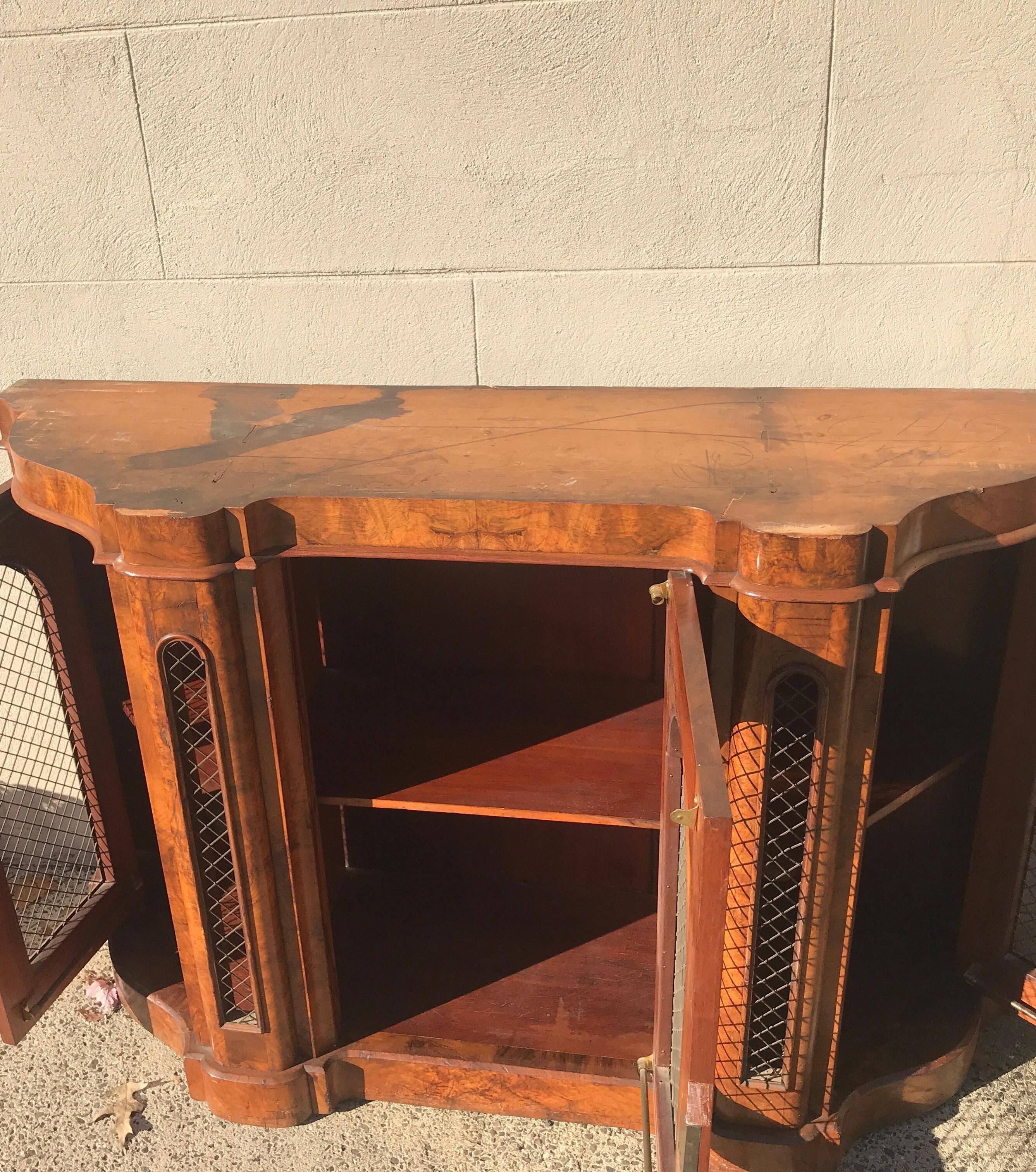 Italian Walnut and Marble Credenza, circa 1900 4